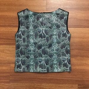 RARE Neiman Marcus Leather Snakeskin Top